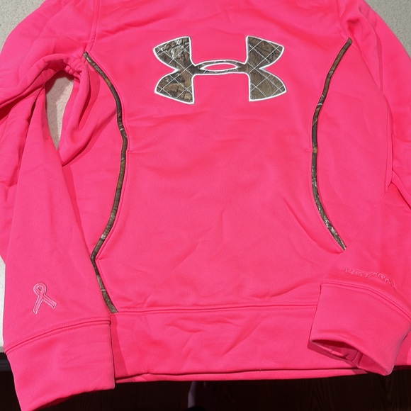 Under Armour Tops Hot Pink And Camo Under Armor Hoodie Poshmark